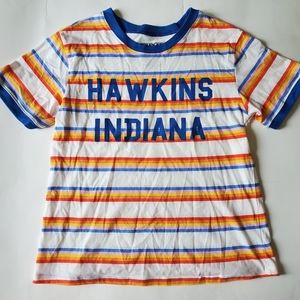 Stranger Things striped graphic tee